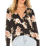 Likely  Sophia Floral Mimi Top in Black Multi Womens Large‎ Pink Classic Boho Photo 0