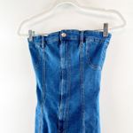 Edikted Strapless Ebony Bodycon Denim Mini Dress Blue Small Photo 5