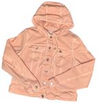 Ann Taylor LOFT Hooded Jacket light peachy-pink blush Denim Coat Button Up size small Photo 2