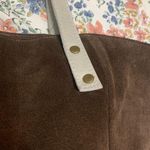 American Apparel brown suede with leather handles carry all tote bag unisex Photo 2