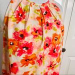 Loft Ann Taylor  Spring Floral Flowy Shift Dress Size 4 Small Pink & Orange Photo 2