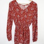 Abercrombie & Fitch Orange Blue Paisley Print Romper Women's Size Medium M Photo 0