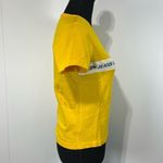 Calvin Klein Jeans Semi-Crop Yellow V-Neck Top Size M Women’s Yellow Logo Photo 2
