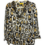 St. John  So Ca Blouse Women's Size Small Animal Print‎ Sheer Lightweight Photo 0