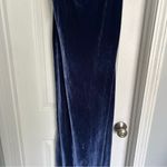 Reformation  Nya Velvet Maxi Dress in Danube Blue and Black Bow Ribbon Straps Photo 2