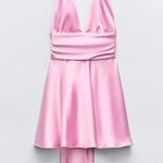 ZARA dress mini halter pink satin Bow  🍬 🎀 wedding party coctail bridal shower Photo 11