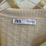 ZARA Knit Polo Collared Vest Ecru Small Boxy Fit Photo 8