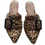 Halogen Cheetah Print Elyssa Buckle Mule Calf Hair Flats Women's 7 Pointy Toe Photo 1