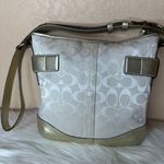 Coach Signature Hobo Shoulder Bag Cream/Off-White w/Gold Leather Trim/Accents Photo 12