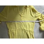 Sita Murt Yellow Linen Blend Button Front Drawstring Waist Midi Shirt Dress 40/8 Photo 13
