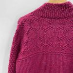 Chunky Knit Fisherman Cardigan Sweater XLP Pink Wool Mohair Wood Button Pockets Size undefined Photo 5