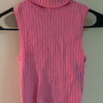 ZARA Ribbed Sleeveless Turtleneck Top – Pink | Size Small Photo 0