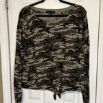 Sanctuary  Camouflage Sweater Front Tie Top Size Large Photo 0