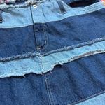 Vintage Y2K Me And You Patchwork Denim Skirt Size XL Blue Photo 3