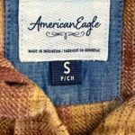 American Eagle  Distressed Oversized Long Sleeve Flannel Button Up Shirt Photo 4