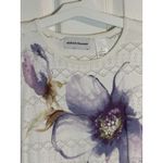 Alfred Dunner Women's Short Sleeve Top, Floral Patter, White/Purple, Sequin, XL White Photo 1