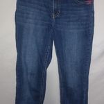 Royal Premium 12 33x21 Dark Wash Pink Accent Capri Jeans Blue Size 33 Photo 0