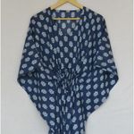 Floral hand Block Printed Long Kaftan Dress Blue Printed Kaftan Size undefined Photo 4