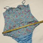 ZARA Women’s  Blue Floral Corset Look Bodysuit Sz S Small NWOT Photo 4