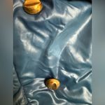 Vintage 70s Glenbrooke Mod Shiny Blue Puffer Coat Faux Fur Collar M/L Ski‎ Style Size undefined Photo 12