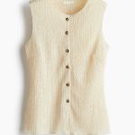 H&M New Cream Textured Jersey Vest Size XL Photo 1