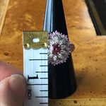 Natural Pink Garnet Pink Sapphire Sterling Silver Ring Photo 3