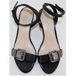 Franco Sarto Black & Chrome Leather Ankle Heel Photo 1
