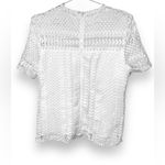 AQUA  white pintelle top size small Photo 1