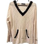 Seven7 Logo Long Sleeve Sequin Kangaroo Pocket Lightweight Tee Hooded Shirt XL Photo 4