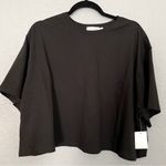 Good American NWT  Cotton Crop Tee Shirt Black Size 3XL Photo 4