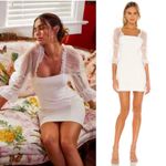 Amanda Uprichard  White Tia Organza Sleeve Mini Dress size medium bridal wedding Photo 1