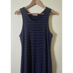 Marine layer Lexi Daytime Midi Knit Rib Tank Dress Size Large Navy White Stripe Photo 1