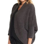 Barefoot Dreams Cozychic Shrug Knit Sweater Open Cozy Carbon Black L/XL Photo 0