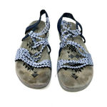 Skechers  size womens 10 strappy sandals activewear blue white‎ Photo 6