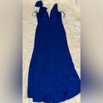 Mac Duggal NWOT Bow Royal Blue Shoulder V-Neck Gown sz 2 Photo 3