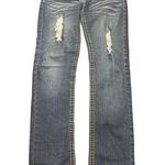 Vip Jeans VIP Skinny Blue Jeans Distressed Embroidered Back Pockets Size 5/6 Photo 0