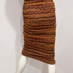 ZARA Women's Mesh Printed Ruched Tulle Pencil Midi Skirt Size XS Photo 3