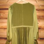 Mac Duggal  49718 Womens Olive Long Sleeve High Neck Heat Pleated Dress Flaws Photo 10