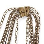 Trifari Crown  Multi Strand Chain Statement Necklace Gold Tone 5 Chains Vintage Photo 5