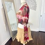 Early 2000's Red Pink Purple Tie Dye Whimsygoth Sheer Mesh Flare Sleeve Top S M Photo 2