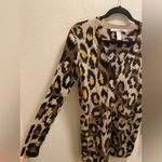Diane Von Furstenberg  Wool Cheetah Print Button Front Long Cardigan Size Small Photo 8