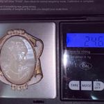 Vintage Unsigned Faux Pearl Victorian Cameo Pendant Brooch Photo 10