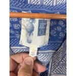 Edme & Esyllte Top 6 Blue White Floral Geometric Button 100% Silk Anthropologie Photo 6