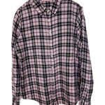 CP Shades  Tunic Top Size Medium 100% Linen Plaid Button Front Long Sleeve Shirt Photo 0