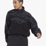 Reebok  Core 10 Oversized Sherpa Jacket Womens Large Black Cozy Outdoor Fall Photo 0