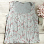 Free Kisses White Pink Bow Square neck Tank Top Size 2X NEW NWT Photo 0