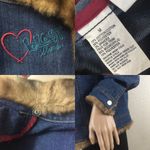 Denim Jean Jacket with Faux Fur Trim Size M Photo 7
