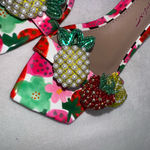 Betsey Johnson  Women's Colson Colorful Fruit Kitten-Heel Dress Sandals-Size 6.5 Photo 4