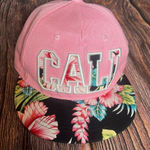 Floral Print Cali Snapback Cap Hat Pink Black Hawaiian Streetwear Women’s Photo 0
