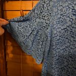 Banana Republic NWT $148 Blue Flutter Sleeve Collared Lace Dress XSP Photo 5